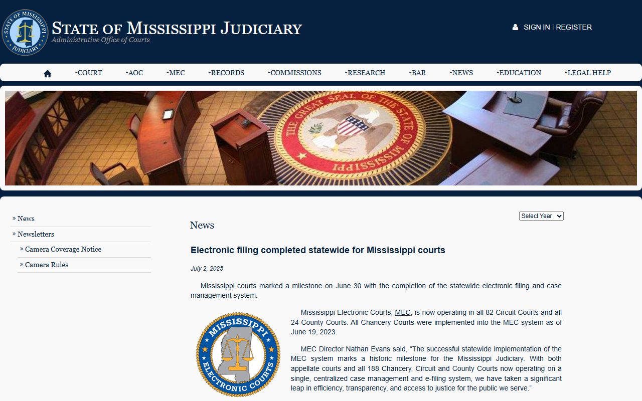 Issaquena County court records statewide electronic filing news